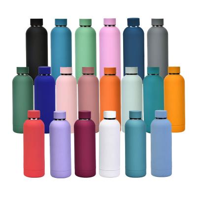 China PORTABLE Soft Touch 350ml 500ml 750ml 1000ml Double Wall Insulated Water Bottles Flask Mug Cup Matte Stainless Steel Vacuum Flasks for sale