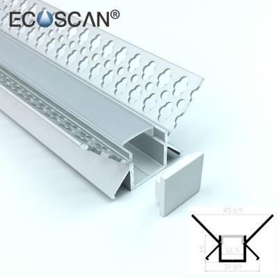 China Special Flexible Radiator Ecoscan 12.5mm Aluminum Extrusion Profile Led Plaster Embedded Radiator for sale