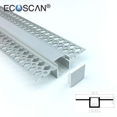 China Custom Ecoscan Alu Black U Aluminum Radiator Profile 12.5mm For Led Strip for sale