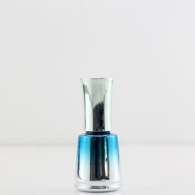 China Fancy 8ml Blue Silver Bottle Eco-Friendly UV Gel Nail Polish With Brush Cosmetics Nail Polish Container for sale