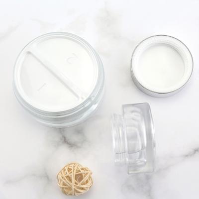 China 70G E-Friendly Luxury Clear Separated Face Cream Jar Cosmetic Body Butter Jar Moisturizing Cream Jar for sale