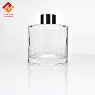 China 200ml Clear Cylinder Car Cosmetics Diffuser Aromatherapy Essential Oil Glass Perfume Bottle for sale