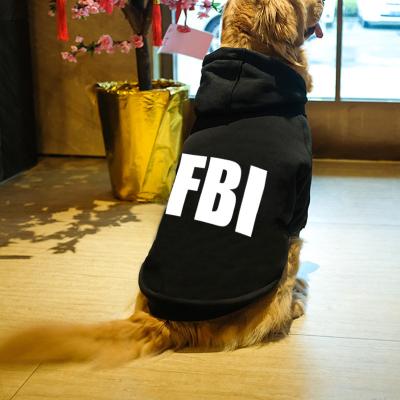 China 2021 New Cotton FBI Pattern Sustainable Dog Sport Large Dog Clothes Outfits Large Dog Equipments Suit for sale