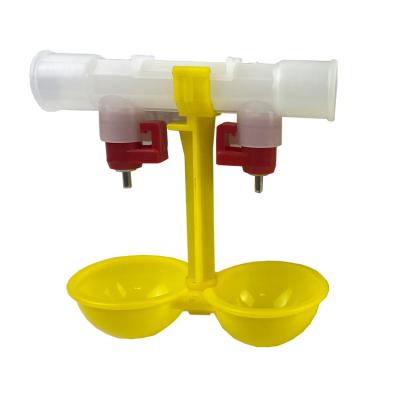 China Automatic Chicken Poultry Farming Equipment Double Cup Nipple Drinker For Automatic Drinking System for sale