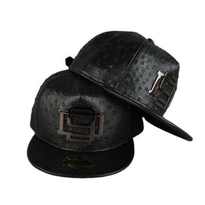 China High Quality JOINT Black Snapback Hats Leather Strap Custom Logo Wholesale for sale