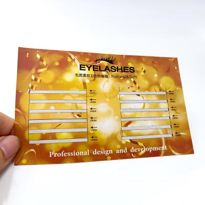 China Waterproof Professional Manufacturing Customized Fashion Eyelash Card Bottom Gold Foil Stamping False Eyelash Paper Card for sale