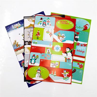 China Waterproof Santa Claus 2 inchx3inch Merry Christmas Square Stickers Adhesive Seals Label /10 Set Multicolor Christmas Sticker Label Tags for sale