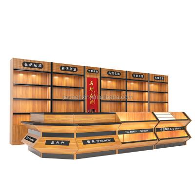 China With high quality light factory direct wine shelf with light low price wooden back shelf for sale