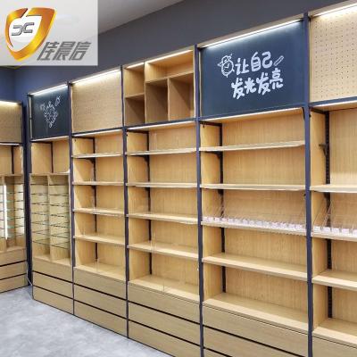 China Resistance to Corrosion Fashion Supermarket Wooden Shelving Storage Shelves Shop Display Shelf Shelving for sale