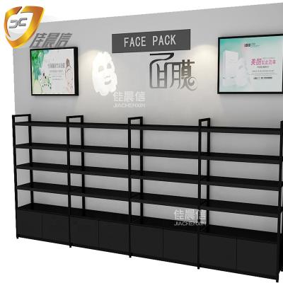 China Light Duty Steel Grocery Ect Shelf Beauty Shop Display Rack Shelving Cabinet for sale