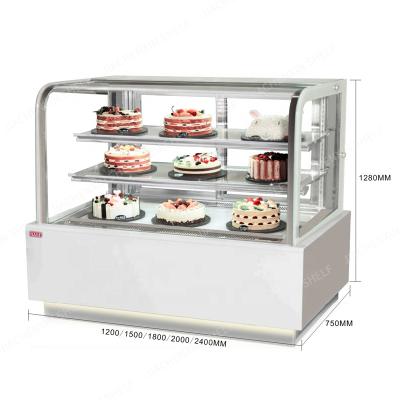 China Custom Multi Layer Wine+food+cans Bread Counters For Bakery Refrigerator Frigerated Display Counter For Store for sale