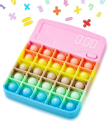 China Relieve Stress Anti-Anxiety Calculator Silicone Squeeze Toys Soft Squishy Toys Antistress Squishy Kids Push Bubble Calculator Figet Toys for sale