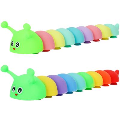 China Rainbow 3D Sticky Toy Sensory Stretch Inflatable Cuddly Person Autistic Sticulated Caterpillar Flexible Ingot For Kids Children 2022 Angry Toys for sale