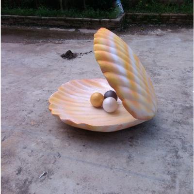 China customize size fiberglass large sea shell model as decoration statue in garden /square / shop/ mall for sale