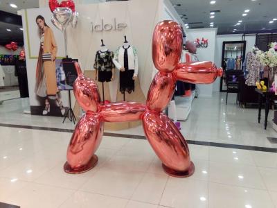 China Hotel mall deco  mirror effect  robert dog statue as decoration in shopping market or hall center for sale