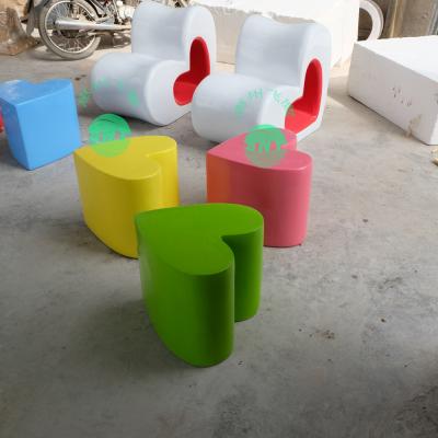 China Hotel mall deco  heart shape multi-color  fiberglass chair statue as functional furniture for sale