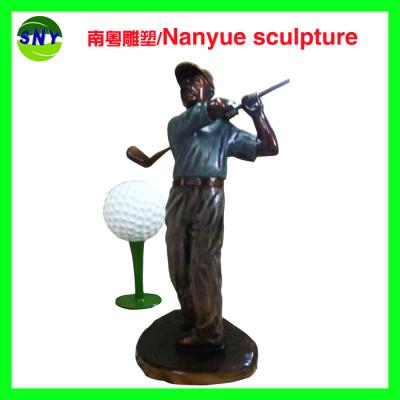 China life size sport series  golf man statues  bronze color for sale for sale