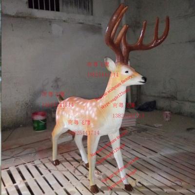 China artificial elk sculptures statues of fiberglass nature painting as decoration statue in garden theme park for sale