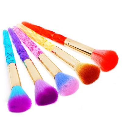 China Soft Fluffy Dust Nail Art Brush Glitter Remover Powder Nail Art Removal Resin Cleaning Sequins Handle Makeup Manicure Tools for sale