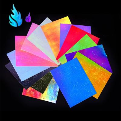 China 16pcs Mixed Holographic Waterproof And Self Adhesive Manicure DIY Accessories Nail Art Stickers Self-Adhesive Fire Decals Flame Stripe Design for sale