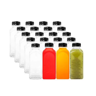 China Juice Custom Size 4Oz 8Oz Empty Square Pet Bottles Plastic Juicy Drinks For Juices for sale