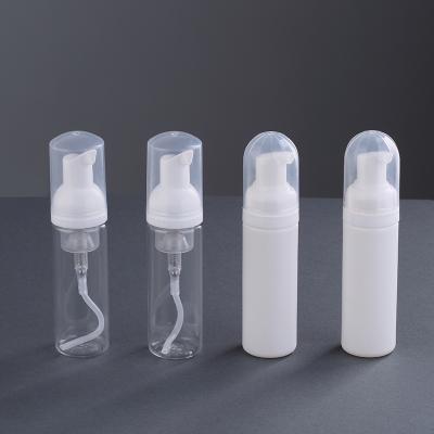 China Cylinder Light 50Ml 60Ml Cosmetic Small Size Airless Pet Foam Pump Bottle With Tasteless for sale