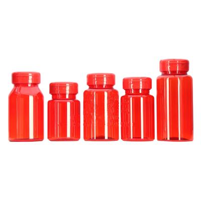 China Pharmaceutical High Quality Pet Vitamin Red Amber Yellow Clear Bottle For Dietary Supplement Pill Bottle Black Wholesale for sale