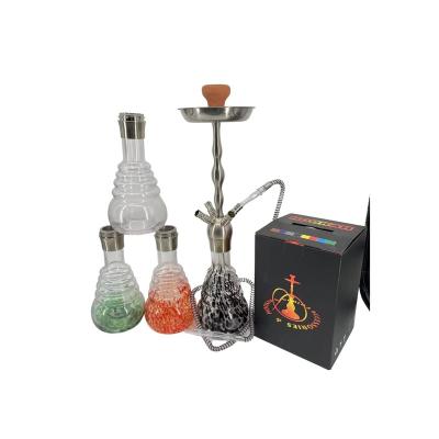 China 2023 New Design Europe Factory Hot Selling Luxury Glass Shisha Smoking Hookah Four Hose Zinc Big Hookah for sale