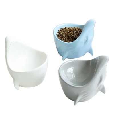 China SYL NEW Design Fish Neck Cat Food Feeder Dog Pet Bowl Products Raised Bowl Large Creative Viable Ceramic Dog Protector and for sale