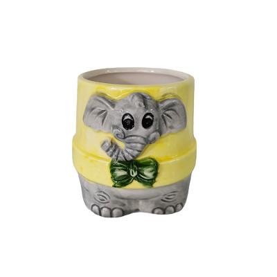 China Cute Cartoon Ceramic Pen Holders Widely Used Superior Quality Desktop Pen Storage Cute Animal Box for sale