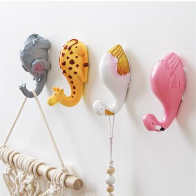 China Creative Animal Viable Self Adhesive Hook Cartoon Shape Clothes Key Organizer Storage Wall Hooks Hanger Door Hooks Wall Hanging Racks for sale