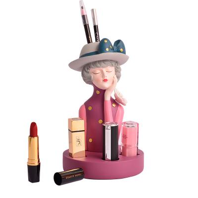 China China Luxury Urban Girl Shape Lipstick Storage Display Ornaments Creative Living Room Bedroom Home Decoration Open Vase for sale