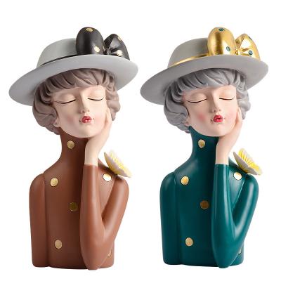 China China Butterfly Girl Resin Sculpture Character Model Vase Nordic Modern Home Decor Living Room Bedroom Countertop Vase Gift Decor Home for sale