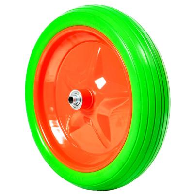 China Wheelbarrow Factory Manufacture 4.00-10 Polyurethane 4.80/4.00-8 PU Foam Wheel For Wheelbarrow for sale