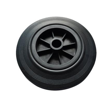 China Hotels Wholesale Good Quality 8x1.75 Solid Rubber Wheel For Trolley With Plastic Rim for sale