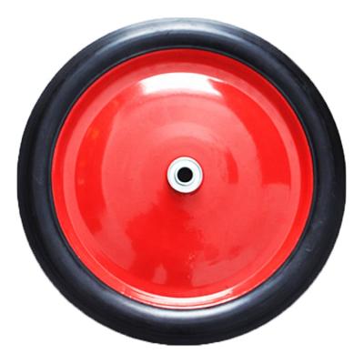 China 14X1.75 Inch High Quality Free Flat Rim Solid Steel Rubber Wheels For Carts for sale