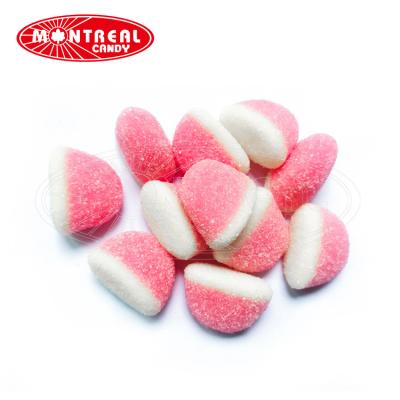 China G0011 Natural Sweet Ball Sugar Coated Strawberry Gummy Candy for sale