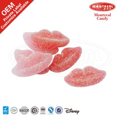 China New Design Natural Lip Shape Delicious Jelly Candy Gummy With Strawberry for sale