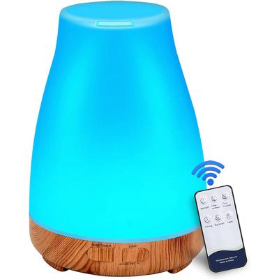 China Color Changing LED Light Custom Ultrasonic Lamp 100ml 300ml Private Label Bathroom Lamp 100ml 300ml Essential Oil Aroma Diffuser for sale