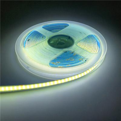 China Hotel 12V 24V COB LED Strip Light Bedroom Hotel Free High Bright DIY No Dots COB Flexible Strip Lights for sale