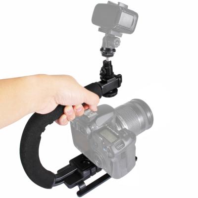 China Dropshipping ABS PULUZ U Shape Portable Handheld Phone Sling Kit With Cold Shoe Tripod Stabilizer Camera Bracket DV Key Accessories for sale