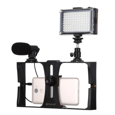 China PULUZ Dropshipping OEM 3 PC In 1 Video Rig Vlogging Live Broadcast LED Selfie Smartphone Light Kits For iPhone And Other Smartphone for sale