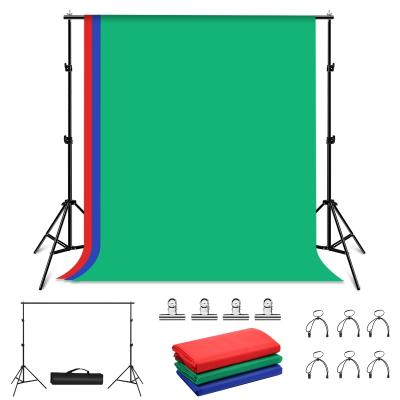 China Dropshipping PULUZ 2x2m Photo Studio Background Support Backdrop Crossbar Bracket Kit with Red/Blue/Green Backdrops PKT5204 PKT5204 for sale