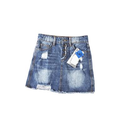 China Anti-wrinkle latest design fashion toddler kids girls jeans skirts summer clothing girls denim shorts skirt for sale