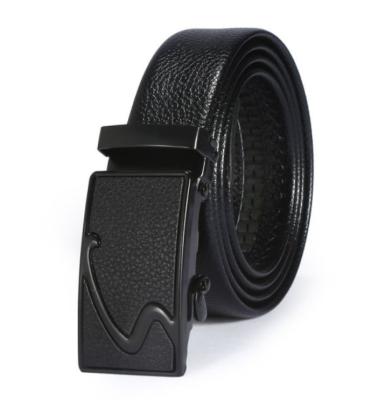 China LannyQveen Fashion Men's Automatic Buckle Belts Cowhide Split Leather Belt For Men Custom Logo OEM Factory for sale