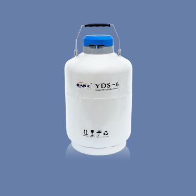 China Factory supply cryogenic gas container Lab Chemistry 6l liquid nitrogen canister dewar vessel liquid nitrogen tank for sale