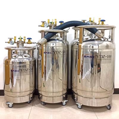 China Ultra-low temperature 50L 100L Low Pressure Vacuum Insulation Self-pressurized Liquid Nitrogen Container Tank For Deep Cold Box for sale