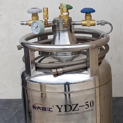 China research institutes YDZ50liter self pressurized Liquid Nitrogen tank for biological engineering for sale