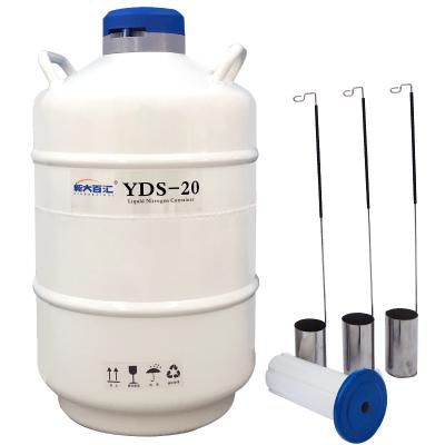 China Liquid Nitrogen Tank 20 Liter Cryogenic Container Semen Flask Portable Liquid Nitrogen dewar with Lock Cover canisters for sale