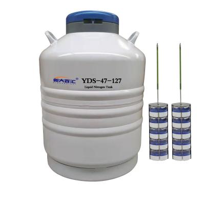 China YDS 47-127 liquid nitrogen semen cryo dewar 2/10/25/20/30/47 liter Cryogenic Flask for sale